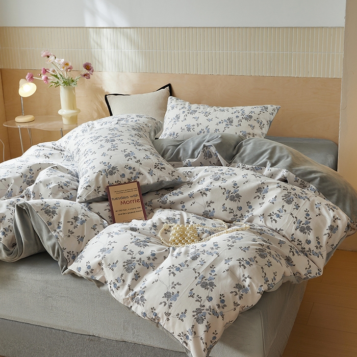 91家纺网 家纺一手货源 找家纺 怡家居 2024秋冬新品AB版加厚保暖全棉加绒四件套 春的约会