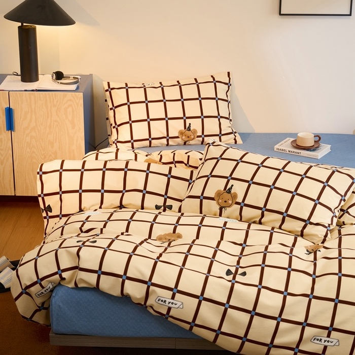 91家纺网 家纺一手货源 找家纺 棉眠 2024秋冬全棉活性32支加厚磨毛四件套 云漫