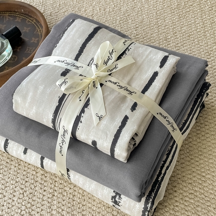 一比一家纺 2025新款全棉母婴级抗菌有氧全棉双层纱亲肤全棉小清新印花三件套四件套 凯伦