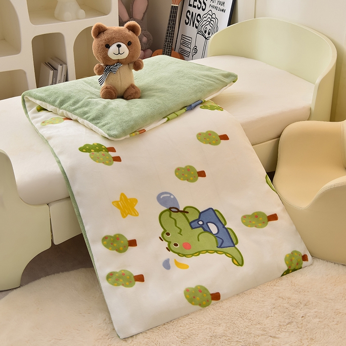 91家纺网 家纺一手货源 找家纺 宝贝优选 2024新款儿童牛奶绒可拆卸床垫床褥儿童床垫 闲逛恐龙