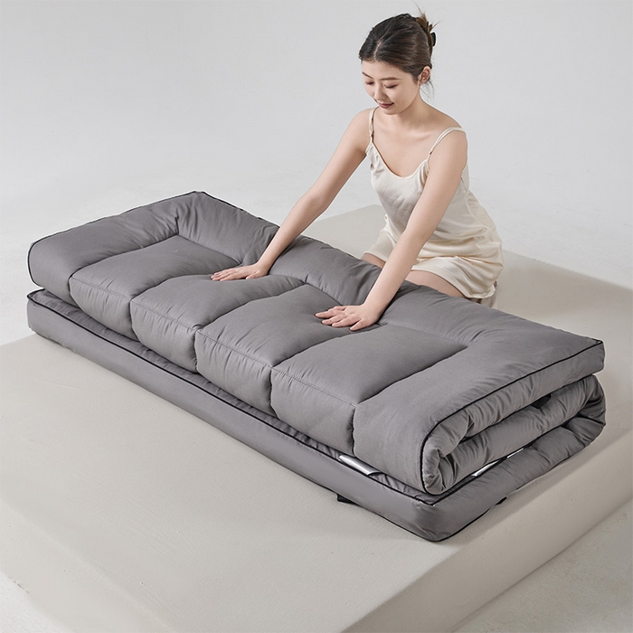 91家纺网 家纺一手货源 找家纺 丽诺床垫 2024新款防螨大豆纤维软床垫 10cm灰色