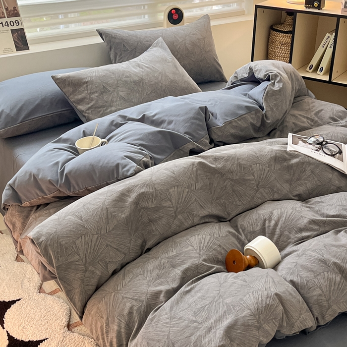 91家纺网 家纺一手货源 找家纺 吉象家纺 2024新款全棉磨毛印花四件套 云影风华