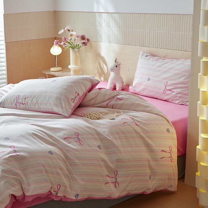 91家纺网 家纺一手货源 找家纺 怡家居 2024秋冬新品AB版加厚保暖全棉加绒四件套 甜心