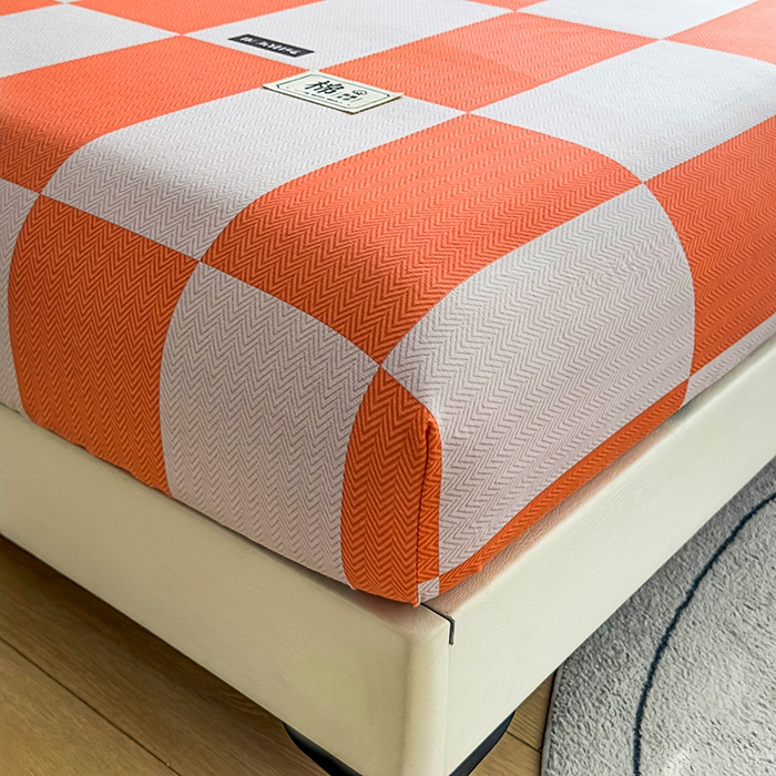 91家纺网 家纺一手货源 找家纺 丝芙妮家居（原乐视家纺） 2024新款全棉磨毛多规格AB版单品套件系列（第二波）--单床笠及三件套 米勒-橘