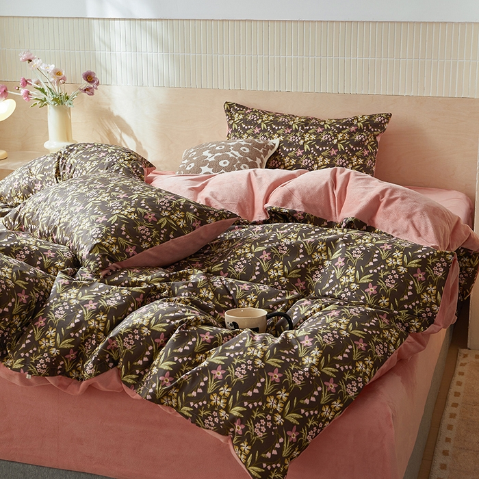 91家纺网 家纺一手货源 找家纺 怡家居 2024秋冬新品AB版加厚保暖全棉加绒四件套 若柠