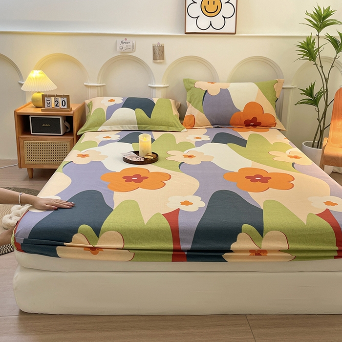 91家纺网 家纺一手货源 找家纺 丝芙妮家居（原乐视家纺） 2024新款全棉磨毛多规格AB版单品套件系列（第二波）--单床笠及三件套 花半里