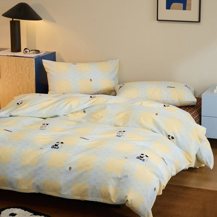 91家纺网 家纺一手货源 找家纺 棉眠 2024秋冬全棉活性32支加厚磨毛四件套 萌星