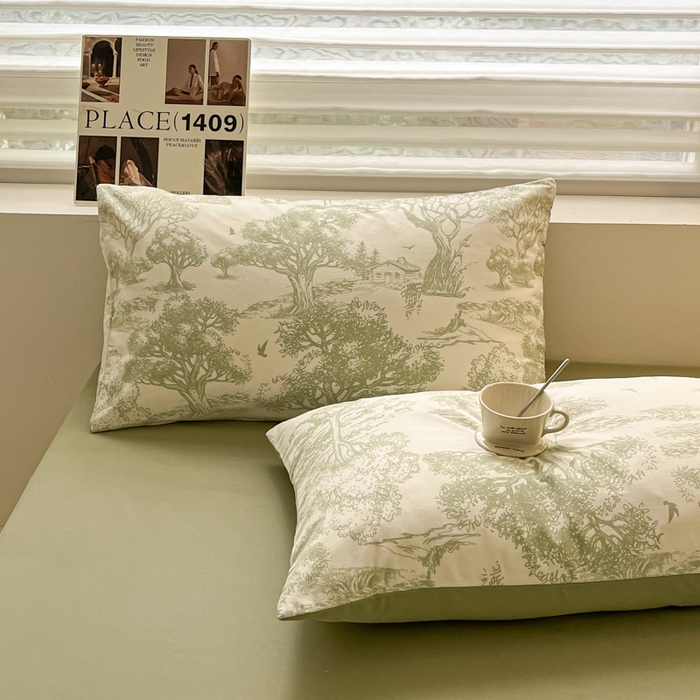 91家纺网 家纺一手货源 找家纺 吉象家纺 2024新款全棉磨毛印花四件套 奇幻森林