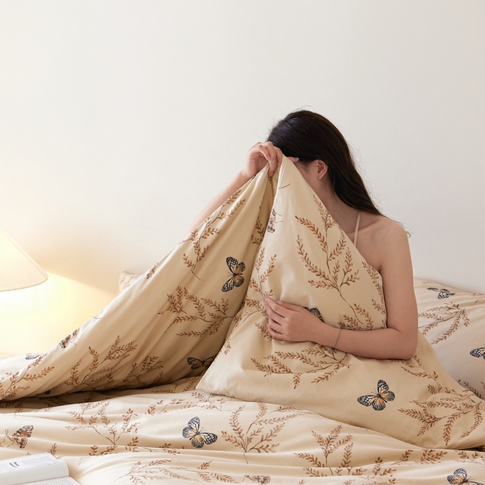 91家纺网 家纺一手货源 找家纺 棉眠 2024秋冬全棉活性32支加厚磨毛四件套 沐梦