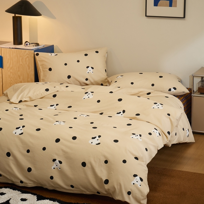 91家纺网 家纺一手货源 找家纺 棉眠 2024秋冬全棉活性32支加厚磨毛四件套 初见