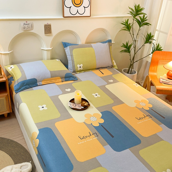 91家纺网 家纺一手货源 找家纺 丝芙妮家居（原乐视家纺） 2024新款全棉磨毛多规格AB版单品套件系列（第二波）--单床笠及三件套 晴川