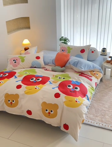 91家纺网 家纺一手货源 找家纺 怡家居 2024秋冬新品AB版加厚保暖全棉加绒四件套 菲莉