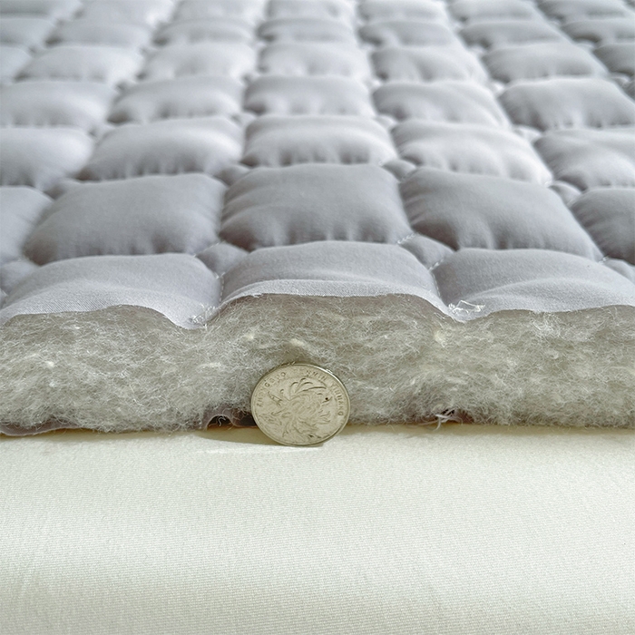 91家纺网 家纺一手货源 找家纺 丽诺 2024新款本色原棉大豆纤维夹棉床褥 灰色