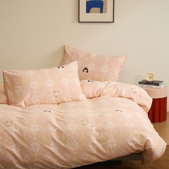 91家纺网 家纺一手货源 找家纺 棉眠 2024秋冬全棉活性32支加厚磨毛四件套 南浔