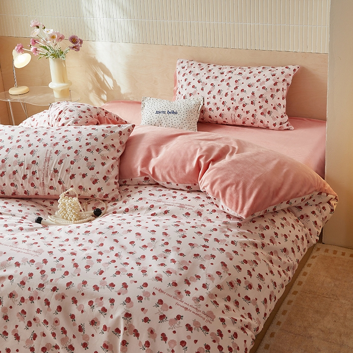 91家纺网 家纺一手货源 找家纺 怡家居 2024秋冬新品AB版加厚保暖全棉加绒四件套 妙语