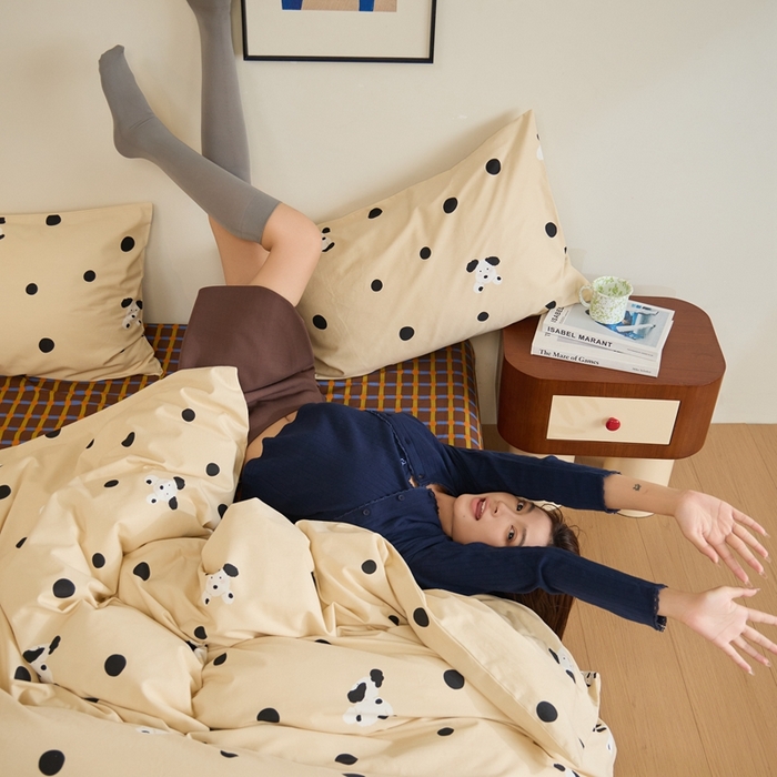 91家纺网 家纺一手货源 找家纺 棉眠 2024秋冬全棉活性32支加厚磨毛四件套 初见