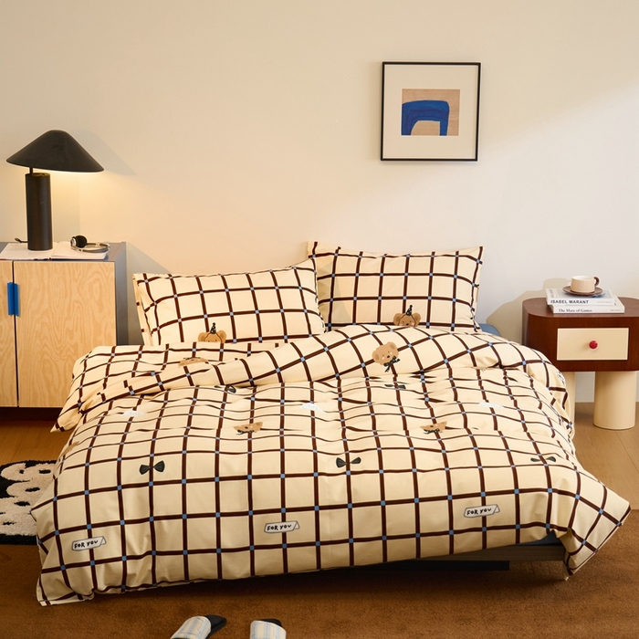 91家纺网 家纺一手货源 找家纺 棉眠 2024秋冬全棉活性32支加厚磨毛四件套 云漫