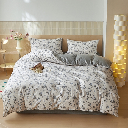 怡家居 2024秋冬新品AB版加厚保暖全棉加绒四件套 春的约会