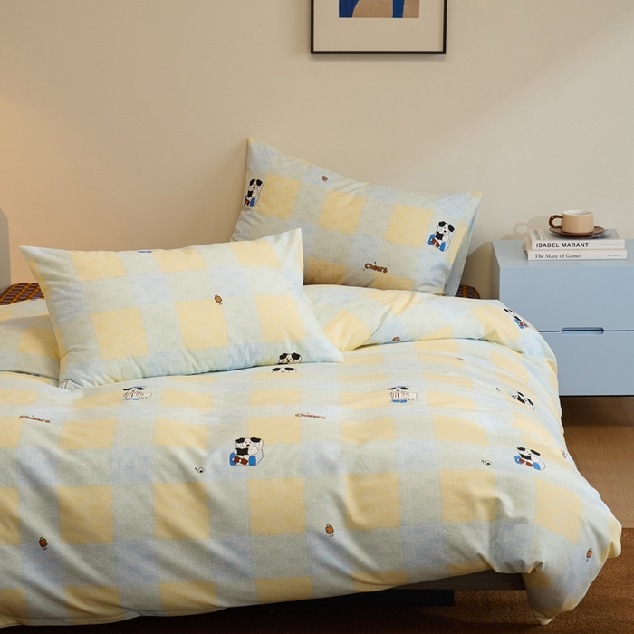 91家纺网 家纺一手货源 找家纺 棉眠 2024秋冬全棉活性32支加厚磨毛四件套 萌星