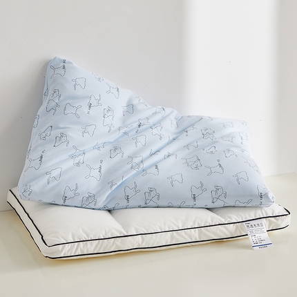 91家纺网 家纺一手货源 找家纺 乐可 2024新款A类全棉儿童枕 大耳兔蓝40x60cm 