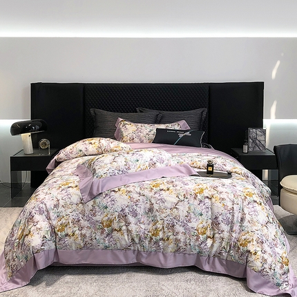 91家纺网 家纺一手货源 找家纺 （总）2025新款50S兰精天丝棉四件套-冰洁