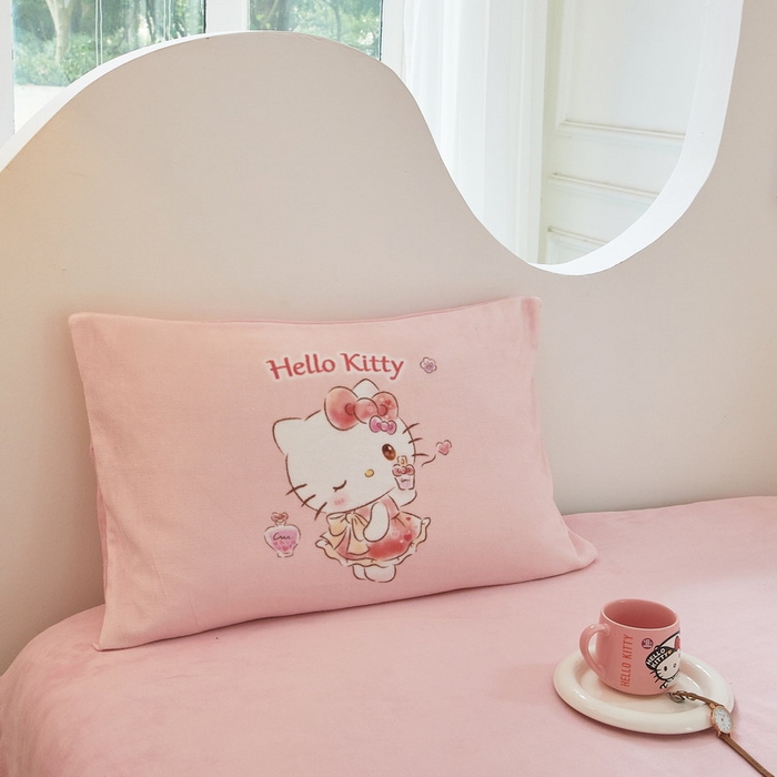 91家纺网 家纺一手货源 找家纺 蘭菲家纺 2024新款牛奶绒卡通三丽鸥四件套 向往