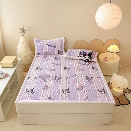 沐辰 2024新款牛奶绒夹棉床垫三丽欧系列 甜蜜库洛米