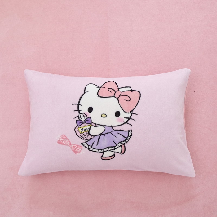 91家纺网 家纺一手货源 找家纺 蘭菲家纺 2024新款牛奶绒卡通三丽鸥四件套 咪咪