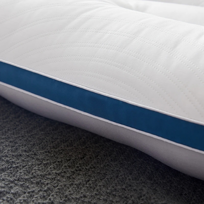 91家纺网 家纺一手货源 找家纺 佳尚枕芯 2025新款全棉纯棉保健护颈枕枕头枕芯 全棉保健护颈枕时尚蓝48x74cm/只