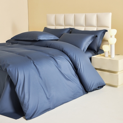 元元被芯 2025款纯色全丝光-全精梳高密纺-铂金A类全棉单被套 藏蓝