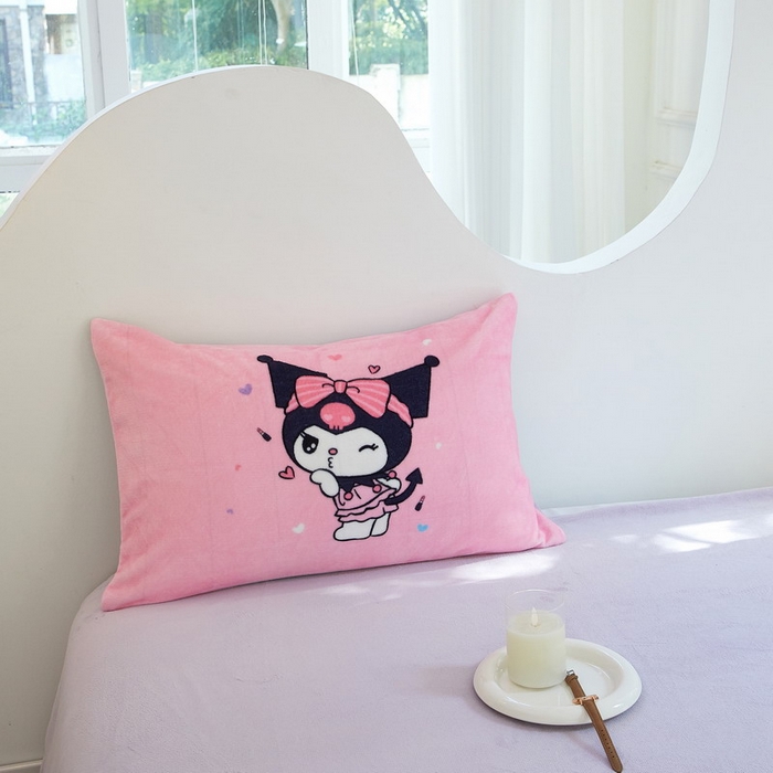 91家纺网 家纺一手货源 找家纺 蘭菲家纺 2024新款牛奶绒卡通三丽鸥四件套 酱小库