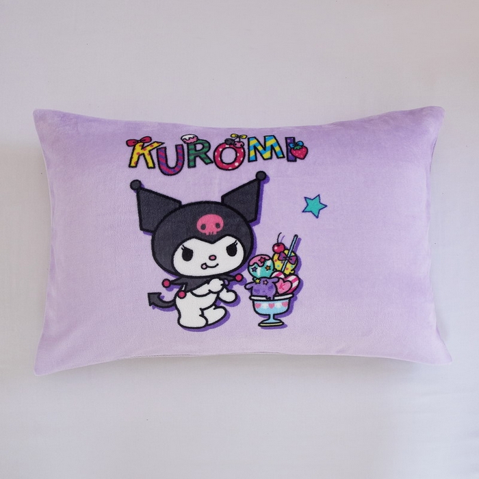 91家纺网 家纺一手货源 找家纺 蘭菲家纺 2024新款牛奶绒卡通三丽鸥单品枕套 果茶