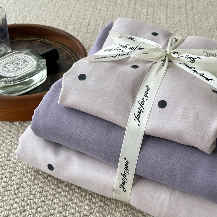 91家纺网 家纺一手货源 找家纺 一比一家纺 2025新款全棉母婴级抗菌有氧全棉双层纱亲肤全棉小清新印花三件套四件套 芋泥啵啵