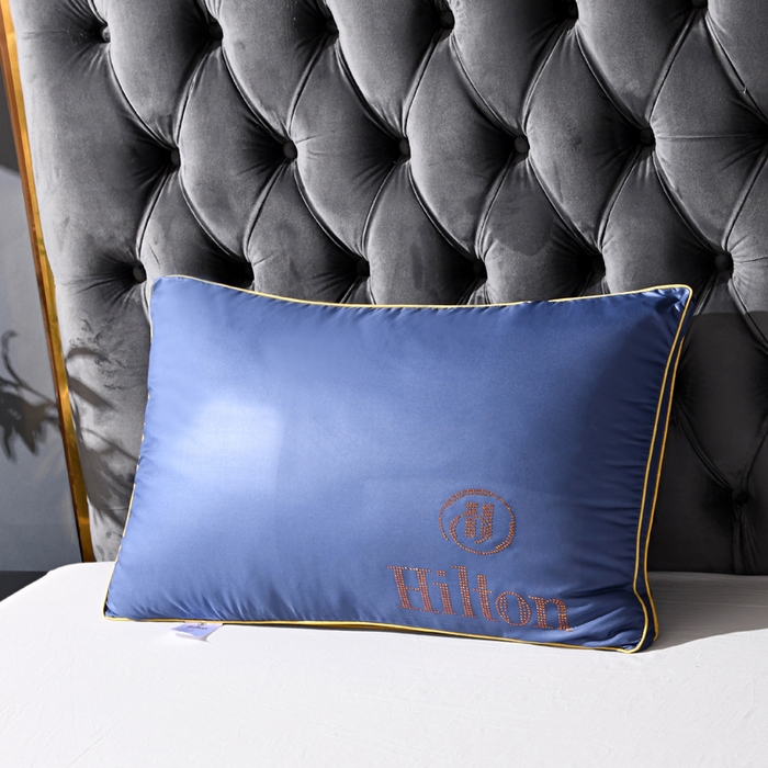 91家纺网 家纺一手货源 找家纺 佳尚枕芯 2025新款烫钻酒店枕舒适柔软枕头枕芯 深蓝-中枕