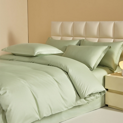 元元被芯 2025款纯色全丝光-全精梳高密纺-铂金A类全棉单被套 森林绿