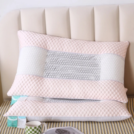 91家纺网 家纺一手货源 找家纺 佳尚枕芯 2025新款3D凉豆豆护颈椎枕头酒店助睡眠决明子枕芯感豆豆低枕枕头枕芯 粉色48x74cm/只