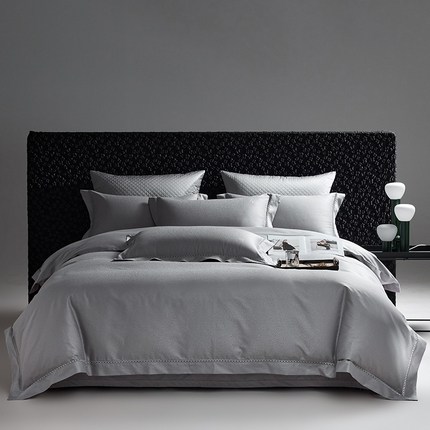 91家纺网 家纺一手货源 找家纺 淼铭家纺 2025新款秋冬提花镂空款四件套-米曼 米曼-灰