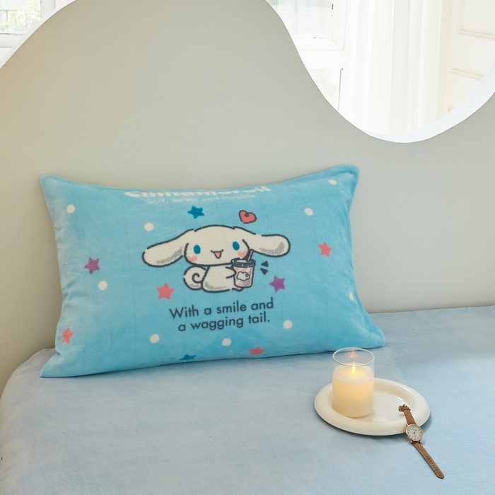 91家纺网 家纺一手货源 找家纺 蘭菲家纺 2024新款牛奶绒卡通三丽鸥四件套 奶茶