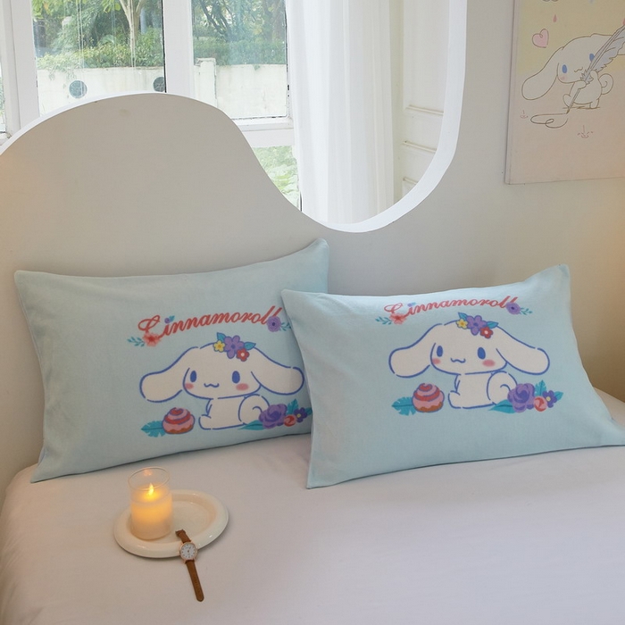91家纺网 家纺一手货源 找家纺 蘭菲家纺 2024新款牛奶绒卡通三丽鸥单品枕套 泡芙