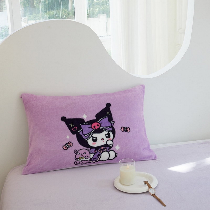 91家纺网 家纺一手货源 找家纺 蘭菲家纺 2024新款牛奶绒卡通三丽鸥四件套 绒小库