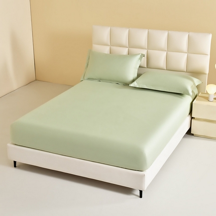 元元被芯 2025款纯色全丝光-全精梳高密纺-铂金A类全棉单床笠 森林绿