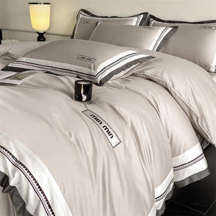 91家纺网 家纺一手货源 找家纺 （总）DC 2024新款60支B类全棉长绒棉刺绣四件套--心愿