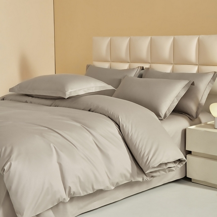 元元被芯 2025款纯色全丝光-全精梳高密纺-铂金A类全棉单被套 咖色