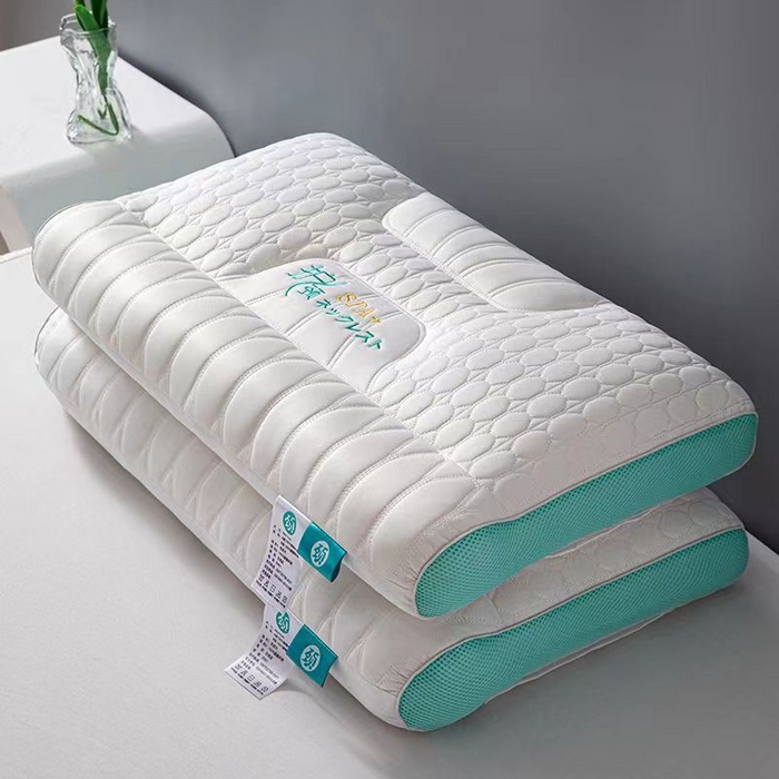 91家纺网 家纺一手货源 找家纺 佳尚枕芯 2025新款护颈助睡眠枕芯SPA乳胶反牵引枕枕头枕芯 绿色低枕48x74cm/只