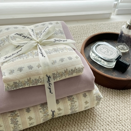 91家纺网 家纺一手货源 找家纺 （总）一比一家纺 2025新款全棉母婴级抗菌有氧全棉双层纱亲肤全棉小清新印花三件套四件套