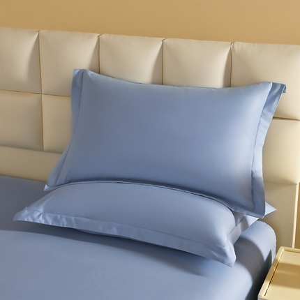 元元被芯 2025款纯色全丝光-全精梳高密纺-铂金A类全棉枕套 雾蓝