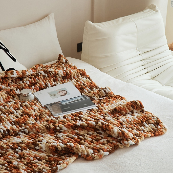 91家纺网 家纺一手货源 找家纺 （总）暖绵绵 2025新款半边绒生活简约针织毯-格瑞亚（最低零售价154）