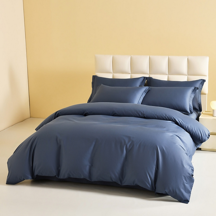 91家纺网 家纺一手货源 找家纺 元元被芯 2025款纯色全丝光-全精梳高密纺-铂金A类全棉单被套 藏蓝