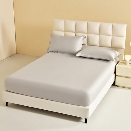 元元被芯 2025款纯色全丝光-全精梳高密纺-铂金A类全棉单床笠 雅典灰