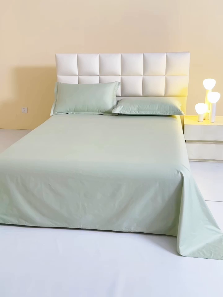 91家纺网 家纺一手货源 找家纺 元元被芯 2025款纯色全丝光-全精梳高密纺-铂金A类全棉单床单 森林绿